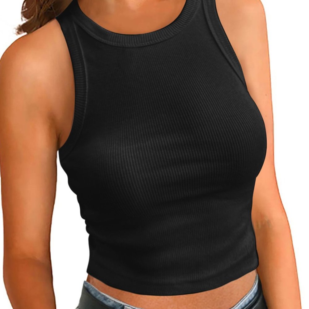 Black Fashion Bodycon Tight Ribbed Tank Top